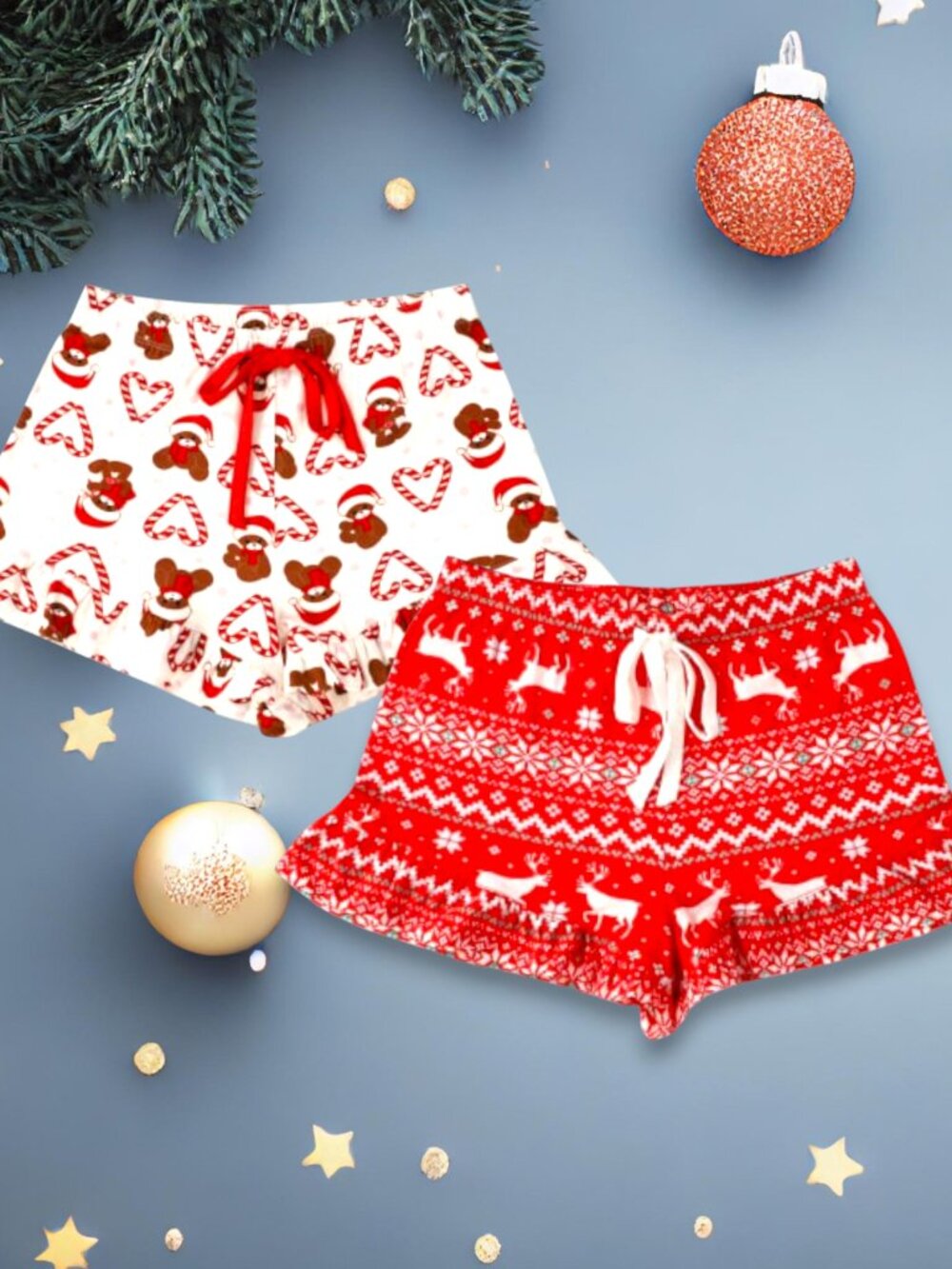 juniors womens Christmas pajama shorts 2 pack size M/L NWOT